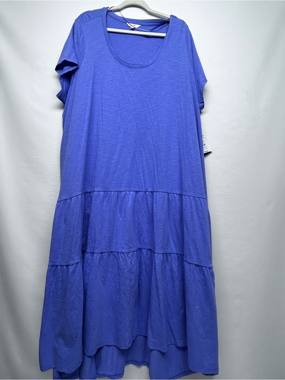 Terra & Sky Royal Blue Tiered Scoop Neck Midi Dress